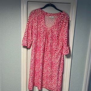 Jude Connally pink & white elbow length dress